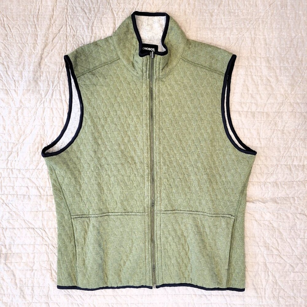 Bonobos Men’s Quilted Vest in Green / Gray Size Large